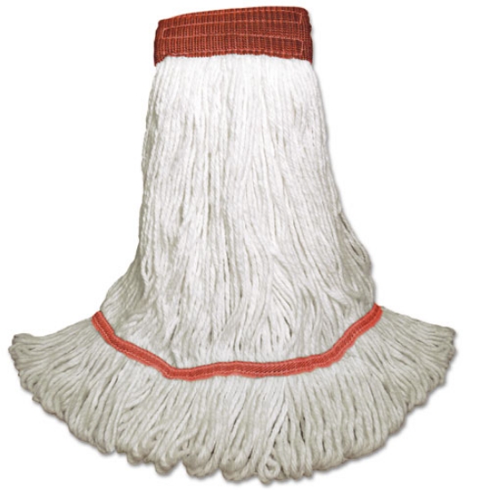 Picture of Saddleback Loop-End Wet Mop Heads, Large, White, Rayon, 12/carton