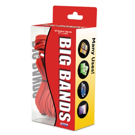 Picture of Big Bands Rubber Bands, Size 117b, 0.07" Gauge, Red, 48/box