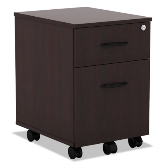 Picture of Alera Valencia Series Mobile Pedestal, Left Or Right, 2-Drawers: Box/file, Legal/letter, Mahogany, 15.88" X 19.13" X 22.88"