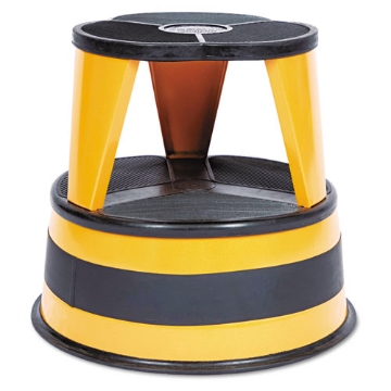 Picture of Kik-Step Steel Step Stool, 2-Step, 350 lb Capacity, 16" Diameter x 14.25"h, Orange