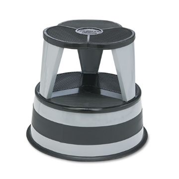 Picture of Kik-Step Steel Step Stool, 2-Step, 350 lb Capacity, 16" Diameter x 14.25"h, Slate