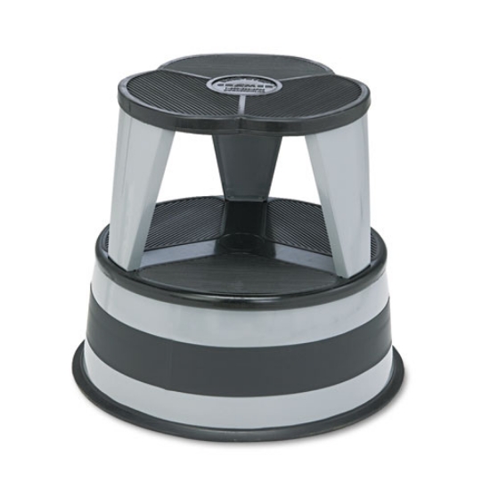 Picture of Kik-Step Steel Step Stool, 2-Step, 350 lb Capacity, 16" Diameter x 14.25"h, Slate