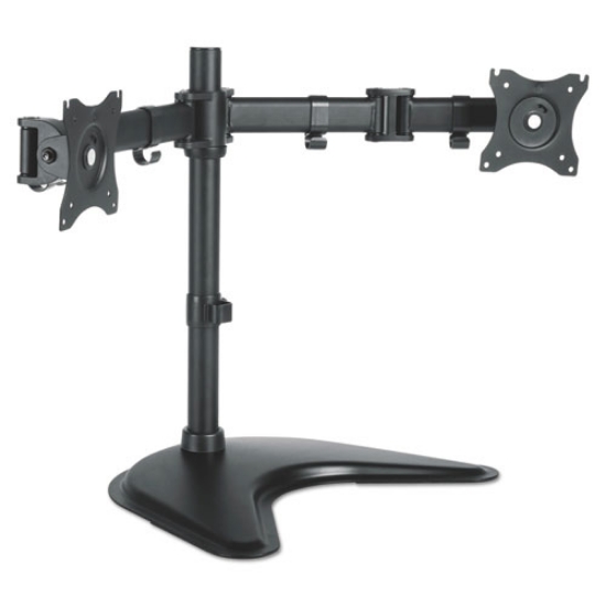 Picture of Dual Monitor Articulating Desktop Stand, For 13" To 27" Monitors, 32" X 13" X 17.5", Black, Supports 18 Lb