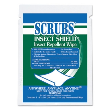 Picture of Insect Shield Insect Repellent Wipes, 8 x 10, Floral, 100/Carton