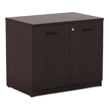 Picture of alera valencia series storage cabinet, 34.13w x 22.78d x 29.5h, mahogany