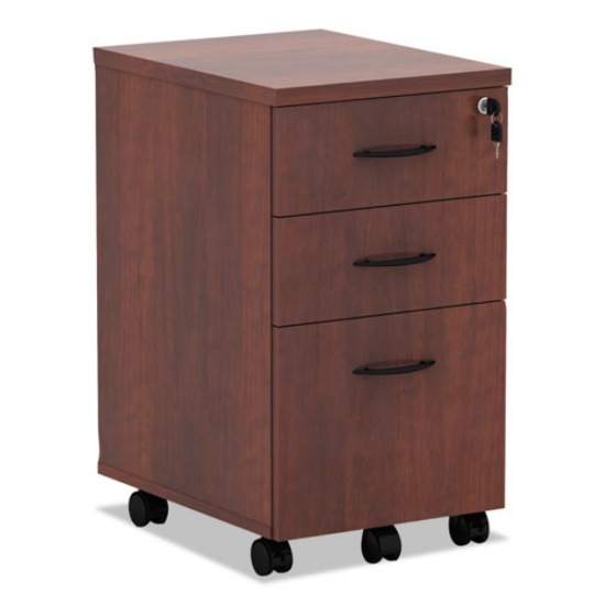 Picture of Alera Valencia Series Mobile Pedestal File, Left/right, 3-Drawer: Box/box/file, Legal/letter, Cherry, 15.88" X 20.5" X 28.38"