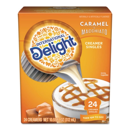 Picture of Flavored Liquid Non-Dairy Coffee Creamer, Caramel Macchiato, Mini Cups, 24/box