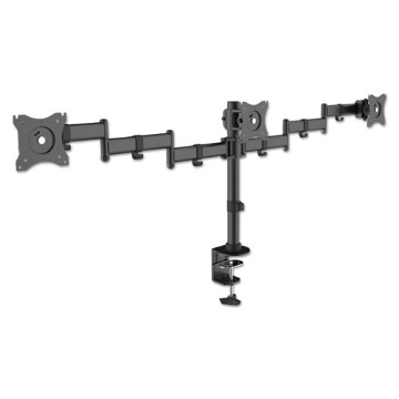 Picture of Articulating Triple Monitor Arms, For 13" To 27" Monitors, 360 Deg Rotation, 45 Deg Tilt, 180 Deg Pan, Black, Supports 18 Lb