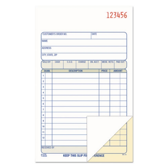 Picture of 2-Part Sales Book, 12 Lines, Two-Part Carbon, 6.69 x 4.19, 50 Forms Total