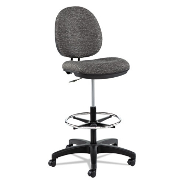 Picture of Alera Interval Series Swivel Task Stool, Supports 275 Lb, 23.93" To 34.53" Seat Height, Graphite Gray Seat/back, Black Base