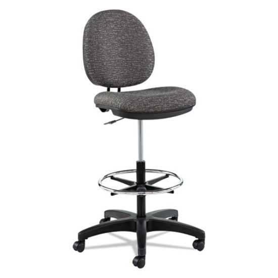 Picture of Alera Interval Series Swivel Task Stool, Supports 275 Lb, 23.93" To 34.53" Seat Height, Graphite Gray Seat/back, Black Base