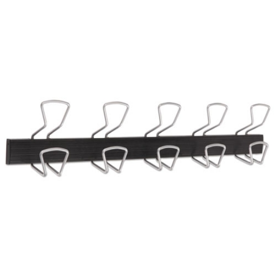 Picture of Wall-Mount Coat Hooks, 29.92 x 2.95 x 6.45, Metal, Silver, 22 lb Capacity