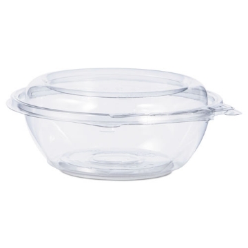 Picture of Tamper-Resistant, Tamper-Evident Bowls with Dome Lid, 8 oz, 5.5" Diameter x 2.1"h, Clear, Plastic, 240/Carton