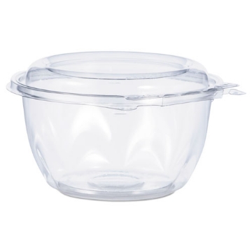 Picture of Tamper-Resistant, Tamper-Evident Bowls with Dome Lid, 16 oz, 5.5" Diameter x 3.1"h, Clear, Plastic, 240/Carton