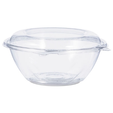 Picture of Tamper-Resistant, Tamper-Evident Bowls with Dome Lid, 24 oz, 7" Diameter x 3.1"h, Clear, Plastic, 150/Carton
