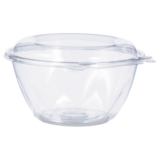Picture of Tamper-Resistant, Tamper-Evident Bowls with Dome Lid, 32 oz, 7" Diameter x 3.4"h, Clear, Plastic, 150/Carton