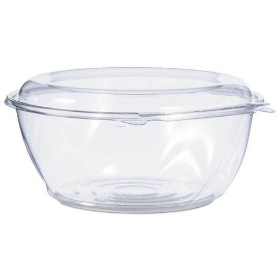 Picture of Tamper-Resistant, Tamper-Evident Bowls with Dome Lid, 64 oz, 8.9" Diameter x 4"h, Clear, Plastic, 100/Carton