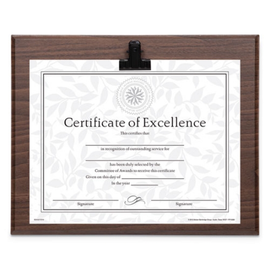 Picture of Plaque With Metal Clip, Wood, 8.5 x 11 Insert, Walnut