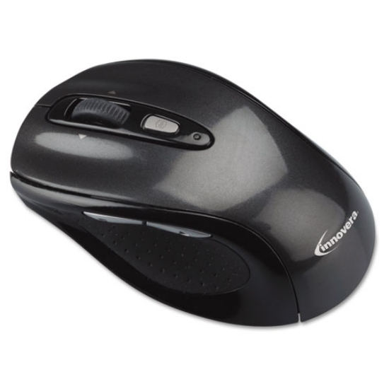 Picture of Wireless Optical Mouse with USB-A, 2.4 GHz Frequency/32 ft Wireless Range, Left/Right Hand Use, Gray/Black
