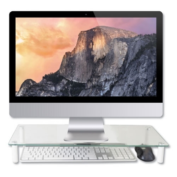 Picture of Glass Monitor Riser, 22" X 8.25" X 3.25", Clear, Supports 40 Lbs