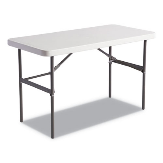 Picture of Banquet Folding Table, Rectangular, Radius Edge, 48w x 24d x 29h, Platinum/Charcoal