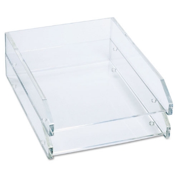 Picture of Clear Acrylic Letter Tray, 2 Sections, Letter Size Files, 10.5" X 13.75" X 2.5", Clear, 2/pack
