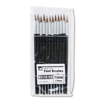 Picture of Artist Brush, Size 8, Camel Hair, Round Profile, 12/pack