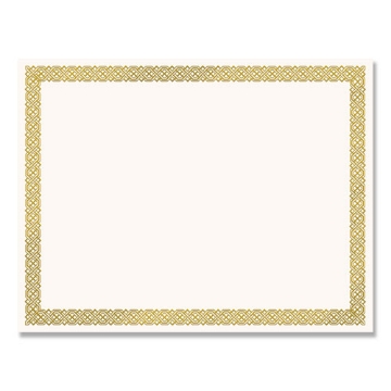 Picture of Foil Border Certificates, 8.5 X 11, Ivory/gold With Braided Gold Border, 12/pack