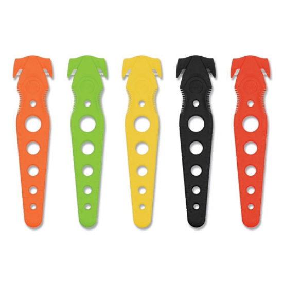 Picture of Safety Cutter, 1.2" Blade, 5.75" Plastic Handle, Assorted, 5/Pack