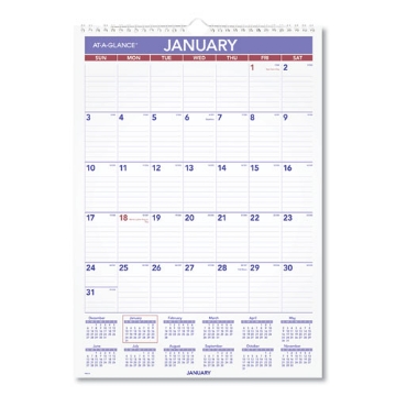 Picture of Monthly Wall Calendar with Ruled Daily Blocks, 12 x 17, White Sheets, 12-Month (Jan to Dec): 2024