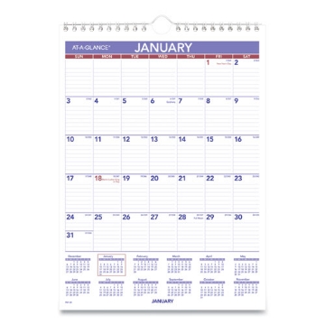 Picture of Monthly Wall Calendar with Ruled Daily Blocks, 8 x 11, White Sheets, 12-Month (Jan to Dec): 2024
