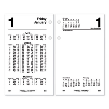 Picture of Financial Desk Calendar Refill, 3.5 x 6, White Sheets, 12-Month (Jan to Dec): 2024