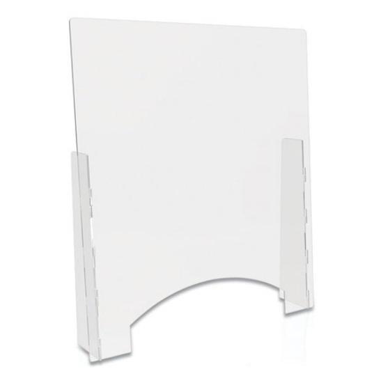 Picture of Counter Top Barrier With Pass Thru, 31.75" X 6" X 36", Polycarbonate, Clear, 2/carton