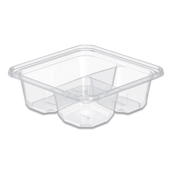 Picture of TamperGuard Snack Boxes, 3-Compartment, 6.3 x 6.3 x 2.1, Clear, Plastic, 300/Carton