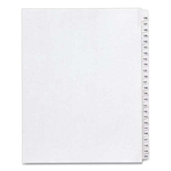 Picture of Preprinted Legal Exhibit Side Tab Index Dividers, Allstate Style, 25-Tab, 126 To 150, 11 X 8.5, White, 1 Set, (1706)