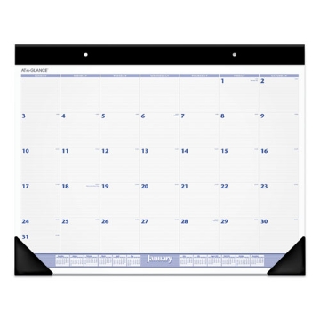 Picture of Desk Pad, 24 x 19, White Sheets, Black Binding, Black Corners, 12-Month (Jan to Dec): 2024