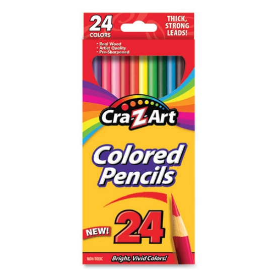 Picture of Colored Pencils, 24 Assorted Lead and Barrel Colors, 24/Set