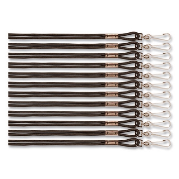 Picture of Lanyard, Metal J-Hook Fastener, 20" Long, Black, 12/Pack