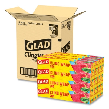 Picture of Clingwrap Plastic Wrap, 200 Square Foot Roll, Clear, 12 Rolls/carton