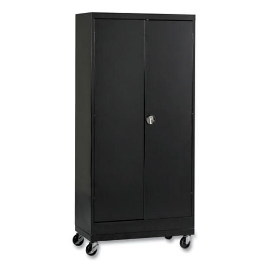 Picture of Assembled Mobile Storage Cabinet, With Adjustable Shelves 36w X 24d X 66h, Black