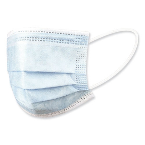 Picture of Three-Ply General Use Face Mask, Blue, 50/box