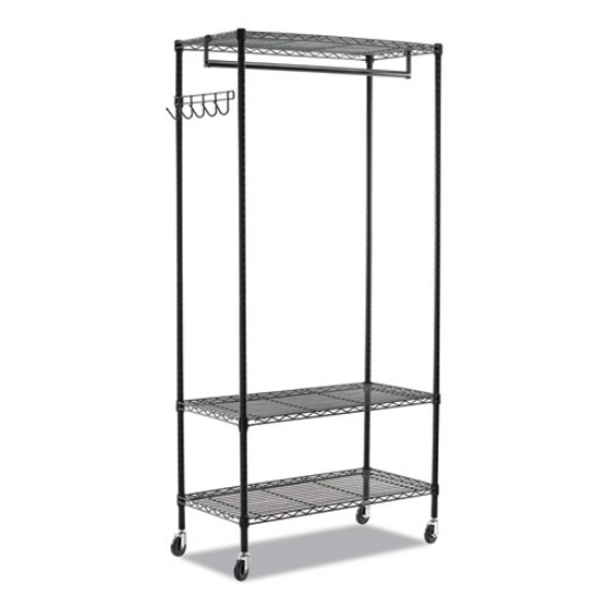 Picture of Wire Shelving Garment Rack, 40 Garments, 48w X 18d X 75h, Black