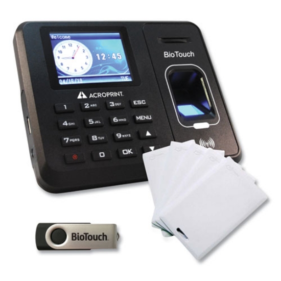 Picture of Biotouch Time Clock And Badges Bundle, 10,000 Employees, Black