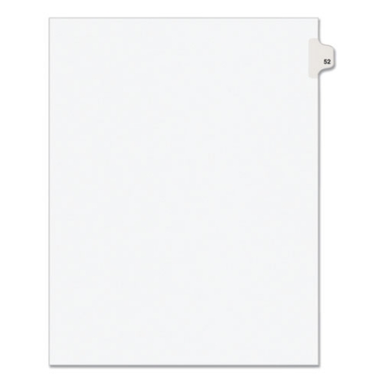 Picture of Preprinted Legal Exhibit Side Tab Index Dividers, Avery Style, 10-Tab, 52, 11 X 8.5, White, 25/pack, (1052)