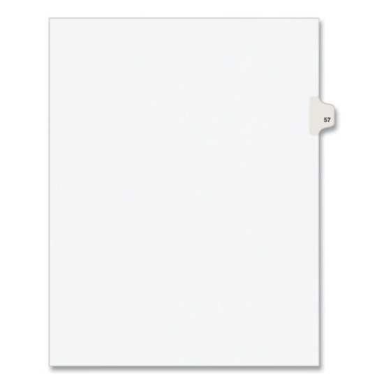 Picture of Preprinted Legal Exhibit Side Tab Index Dividers, Avery Style, 10-Tab, 57, 11 X 8.5, White, 25/pack, (1057)