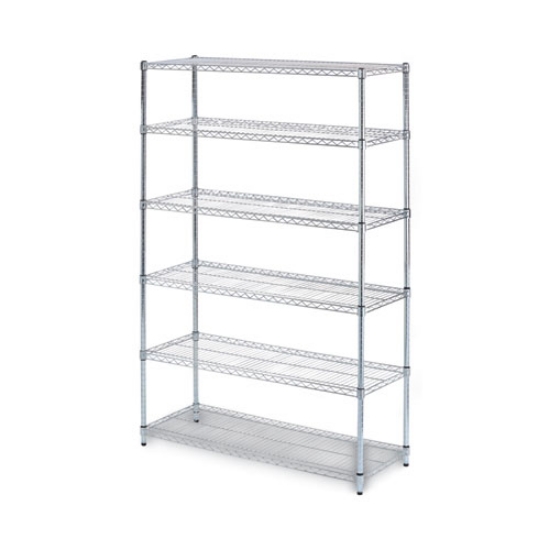 Picture of Nsf Certified 6-Shelf Wire Shelving Kit, 48w X 18d X 72h, Silver