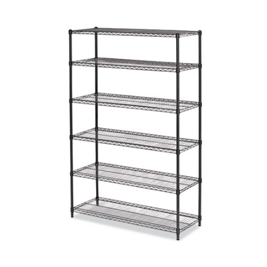 Picture of Nsf Certified 6-Shelf Wire Shelving Kit, 48w X 18d X 72h, Black Anthracite