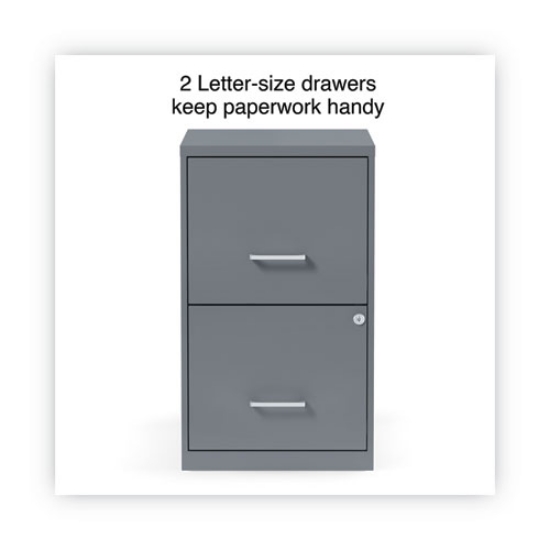 Picture of Soho Vertical File Cabinet, 2 Drawers: File/file, Letter, Charcoal, 14" X 18" X 24.1"