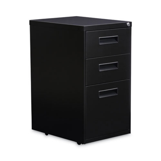 Picture of File Pedestal, Left Or Right, 3-Drawers: Box/box/file, Legal/letter, Black, 14.96" X 19.29" X 27.75"
