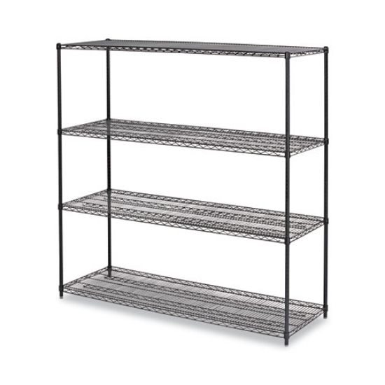 Picture of BA Plus Wire Shelving Kit, Four-Shelf, 72w x 24d x 72h, Black Anthracite Plus